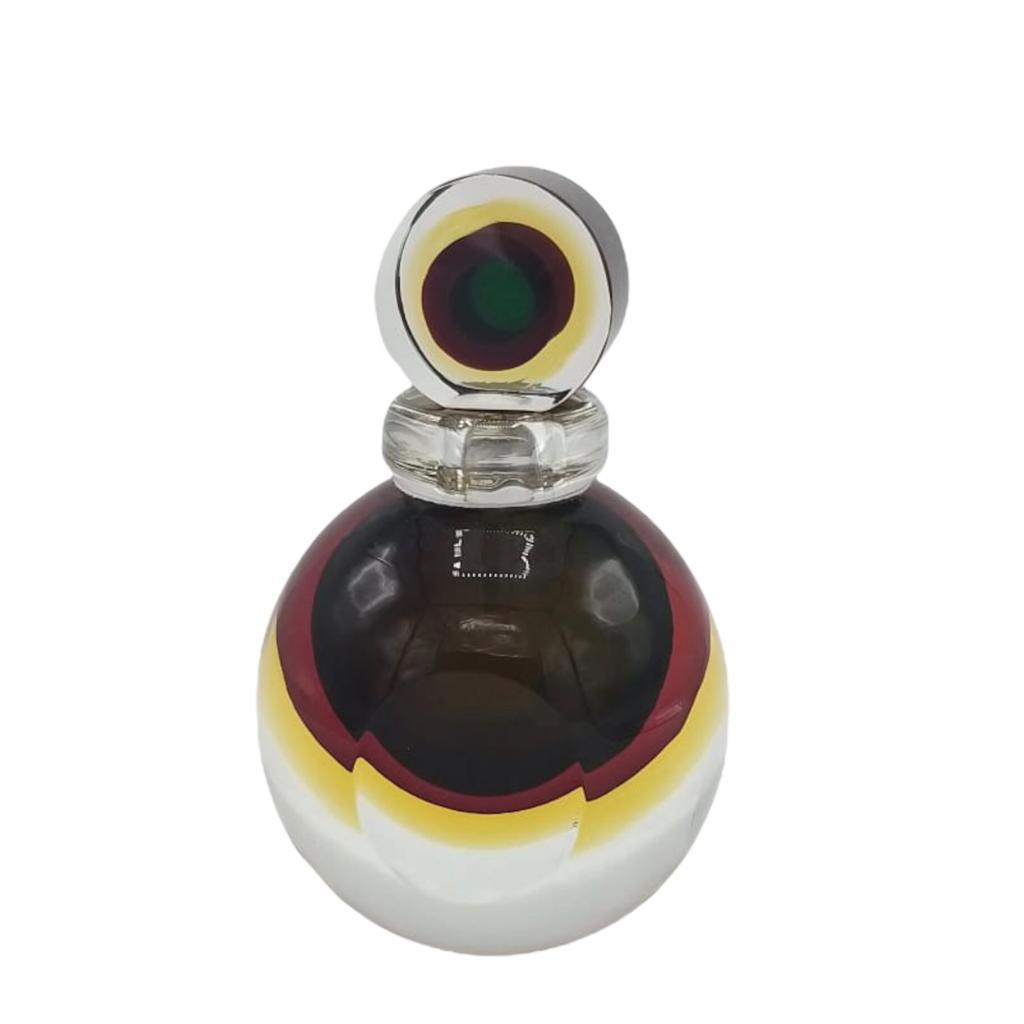 MURANO PARFÜM ŞİŞESİ SARI KIRMIZI BORDO 15CM