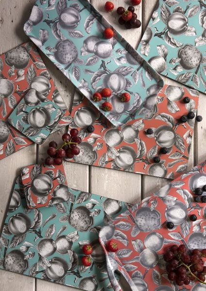 Pimpernel Pomona Turquoise Large Melamin Tepsi