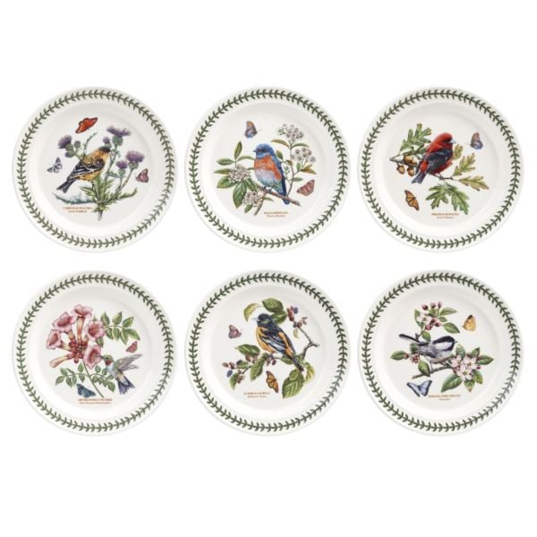 Portmeirion Botanic Garden Birds 27 cm Düz Yemek Tabağı 6'lı