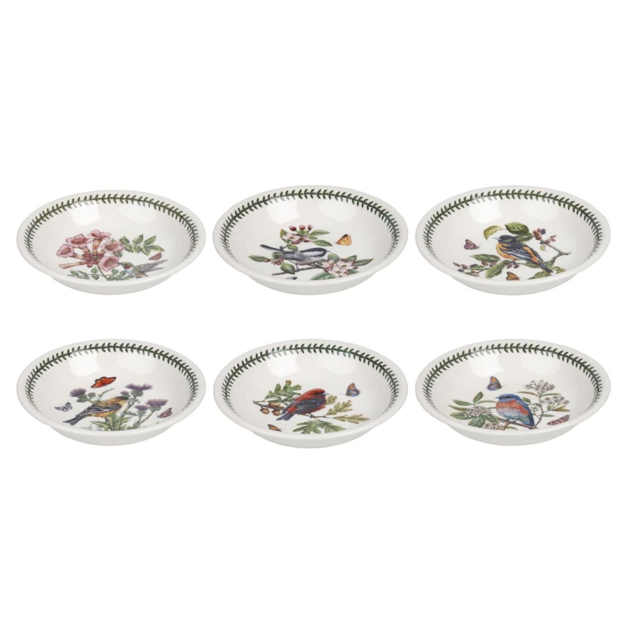 Portmeirion Botanic Garden Birds 21,5 cm Çukur Yemek Tabağı 6'lı