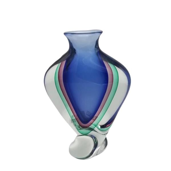 MURANO CAM VAZO MAVİ PEMBE YEŞİL