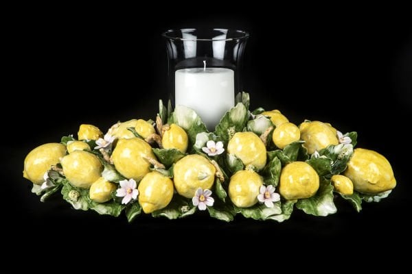 I BORBONE KAPODİMONTE LİMONLU DEKOR MUMLUK 55 CM
