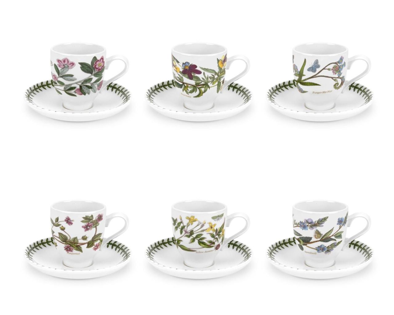 Portmeirion Botanic Garden Türk Kahve Fincanı 6 lı Set (Uzun)