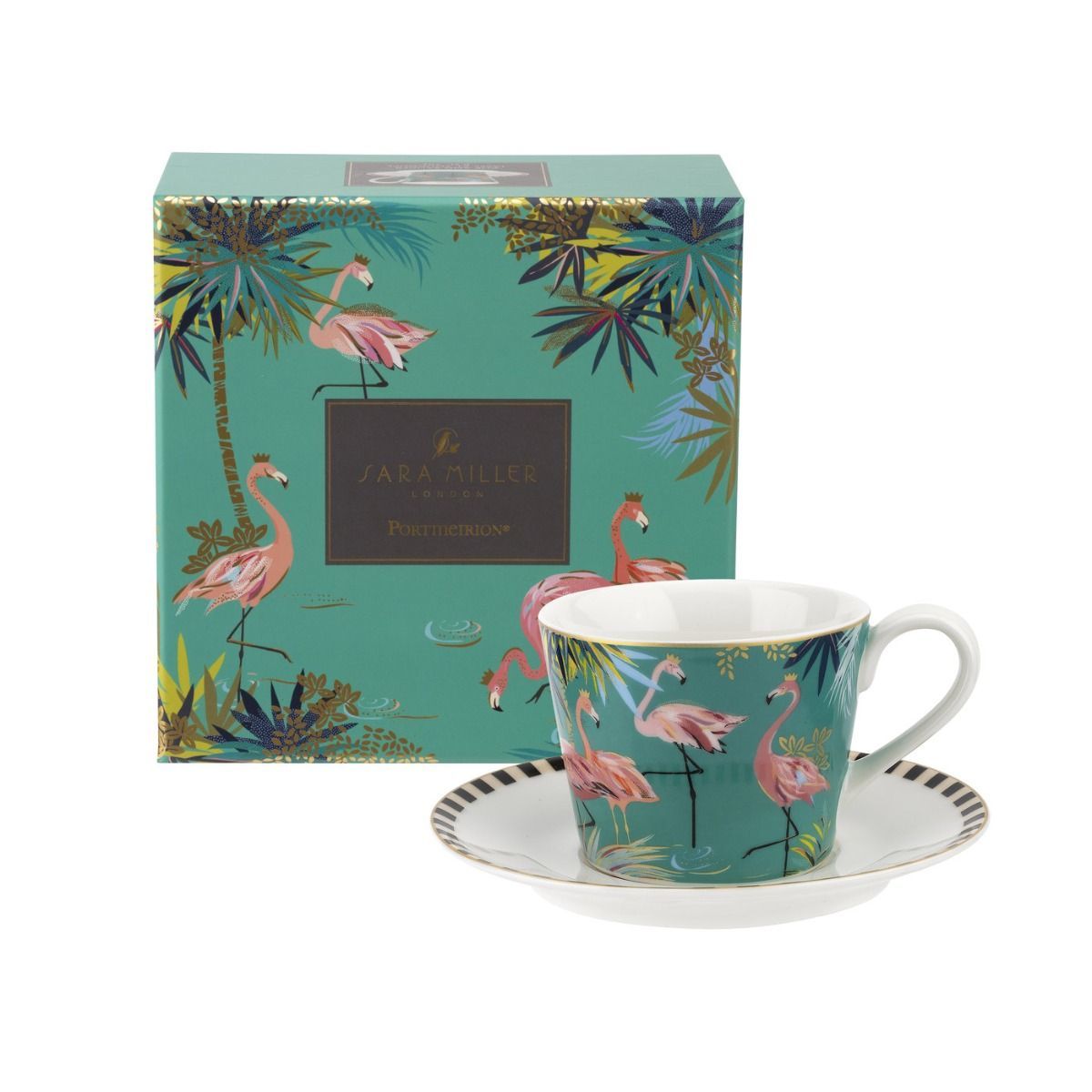 SARA MILLER LONDON PORTMEIRION TAHITI FLAMINGO ÇAY FİNCANI