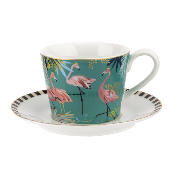 SARA MILLER LONDON PORTMEIRION TAHITI FLAMINGO ÇAY FİNCANI