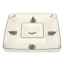 Spode Christmas Tree Chip & Dip Kare Servis