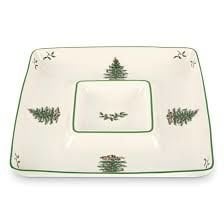 Spode Christmas Tree Chip & Dip Kare Servis