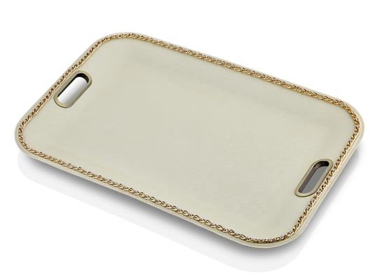 GOLD ZİNCİRLİ DİKDÖRTGEN KEMİK TEPSİ (55cm *40 cm)