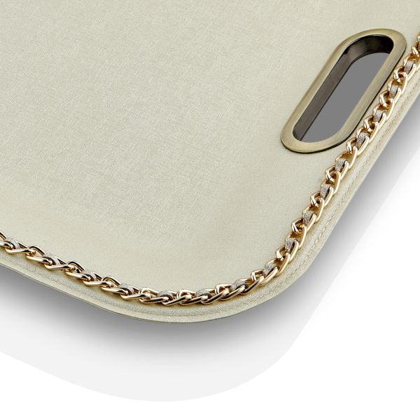 GOLD ZİNCİRLİ DİKDÖRTGEN KEMİK TEPSİ (55cm *40 cm)