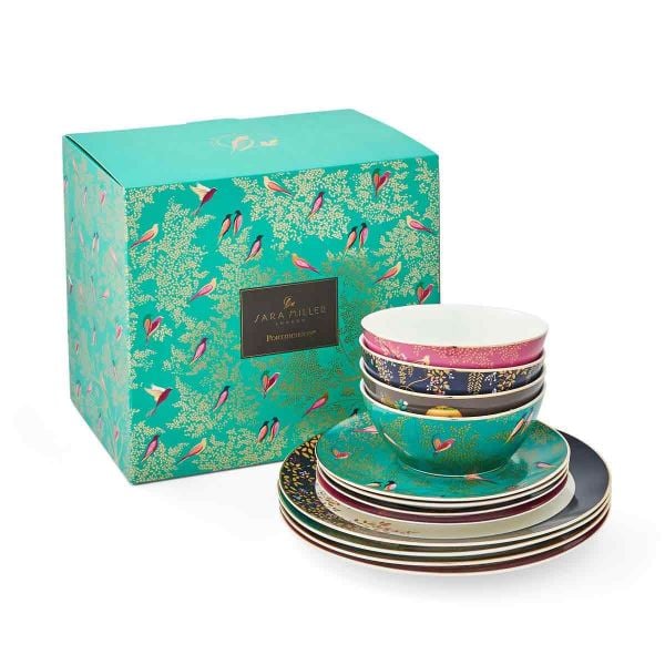 Sara Miller London Portmeirion Chelsea Yemek Takımı 4 Kişilik 12 Parça