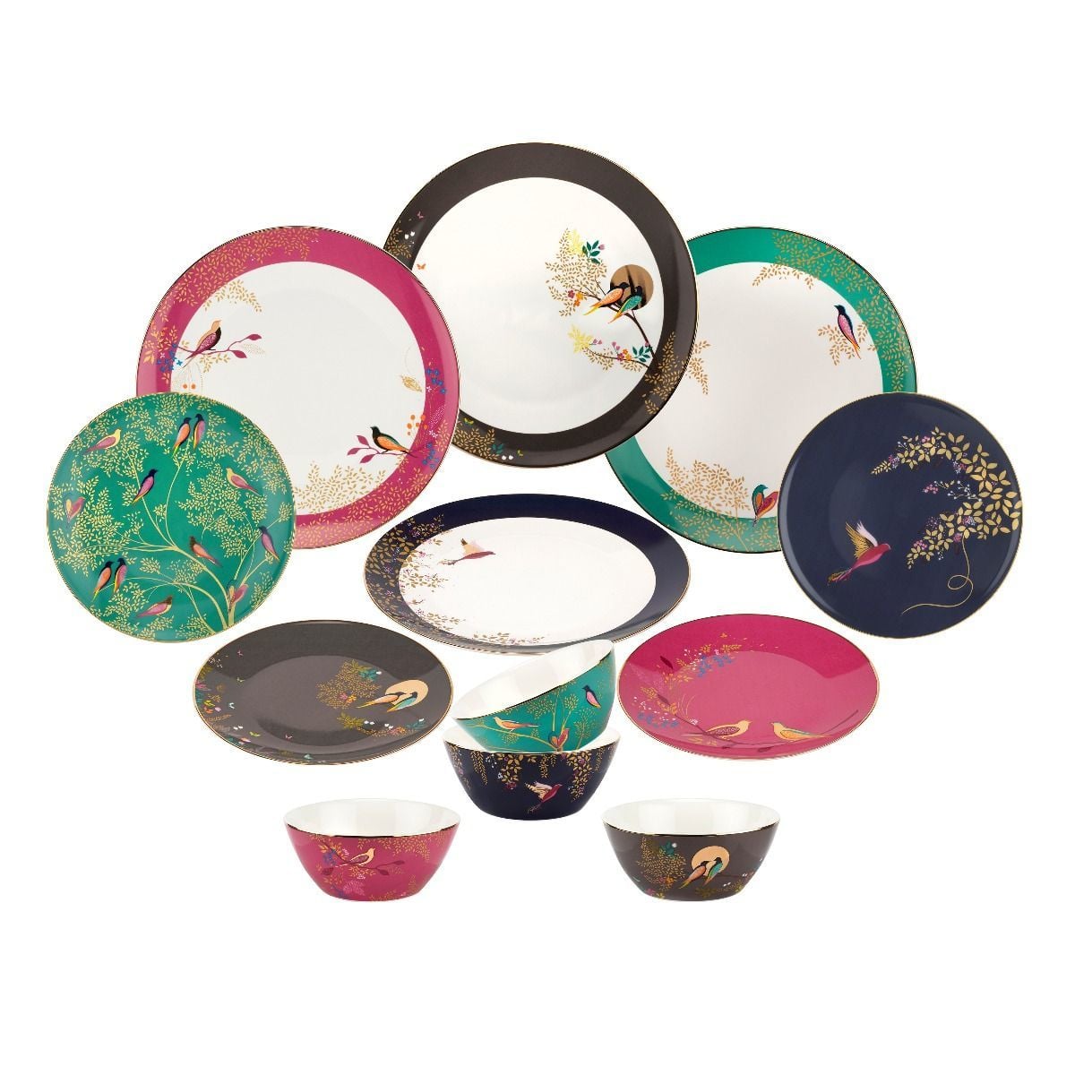 Sara Miller London Portmeirion Chelsea Yemek Takımı 4 Kişilik 12 Parça