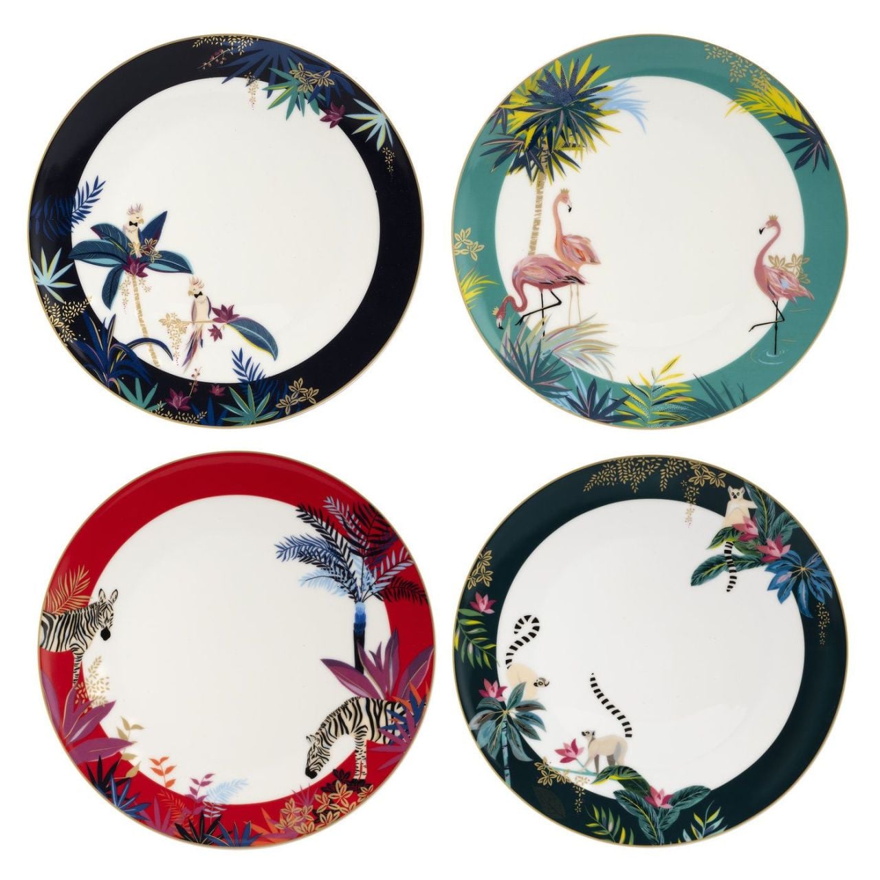 Sara Miller London Portmeirion Tahiti Düz Yemek Tabağı 27 cm 4’lü