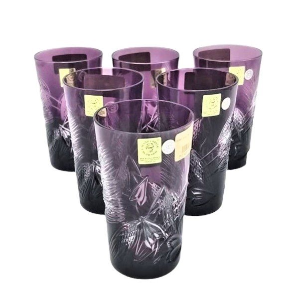 CAESAR KRİSTAL BARDAK MOR RENK  6 LI SET