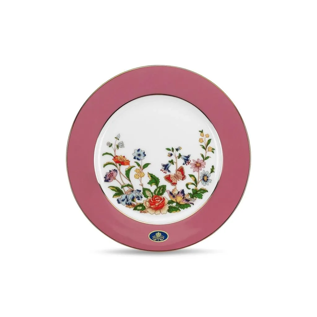 Aynsley Glaze Cottage Garden Tatlı Tabağı Pembe