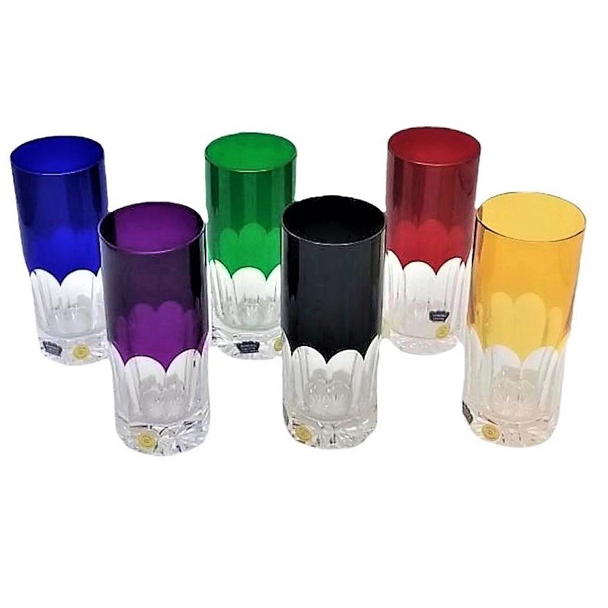BOHEMIA KRİSTAL BARDAK 6 RENKLİ SET