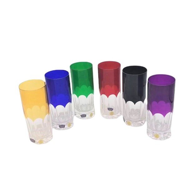 BOHEMIA KRİSTAL BARDAK 6 RENKLİ SET