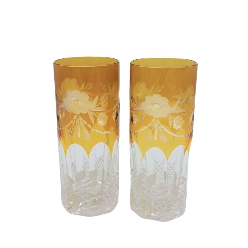 BOHEMİA KRİSTAL BARDAK SARI 2 Lİ SET