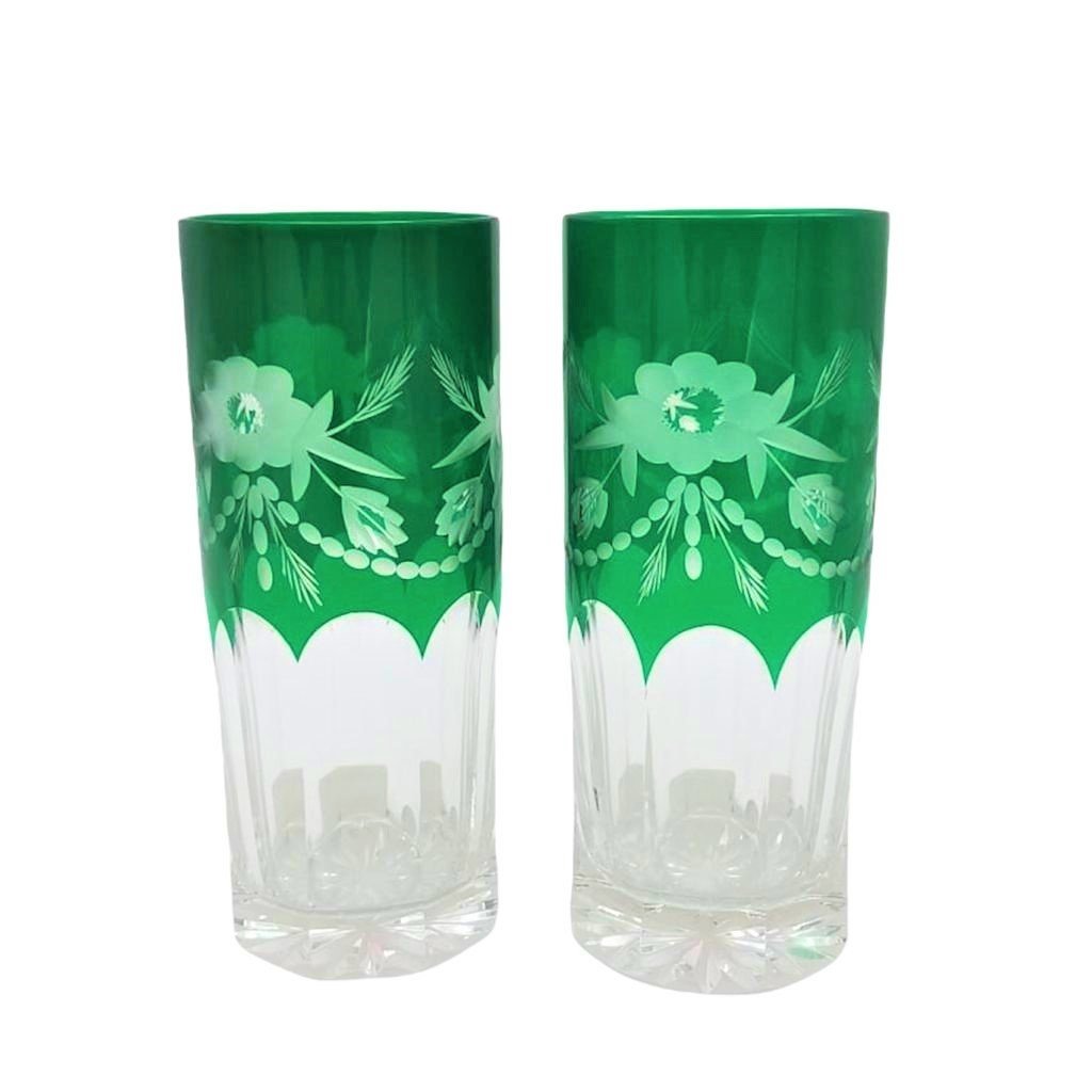 BOHEMİA KRİSTAL BARDAK YEŞİL 2 Lİ SET