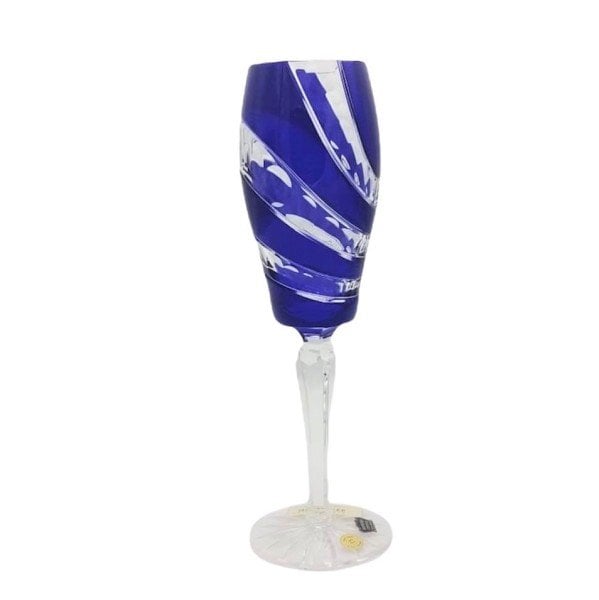 BOHEMIA KRİSTAL ŞAMPANYA KADEHİ LACİVERT 6 LI