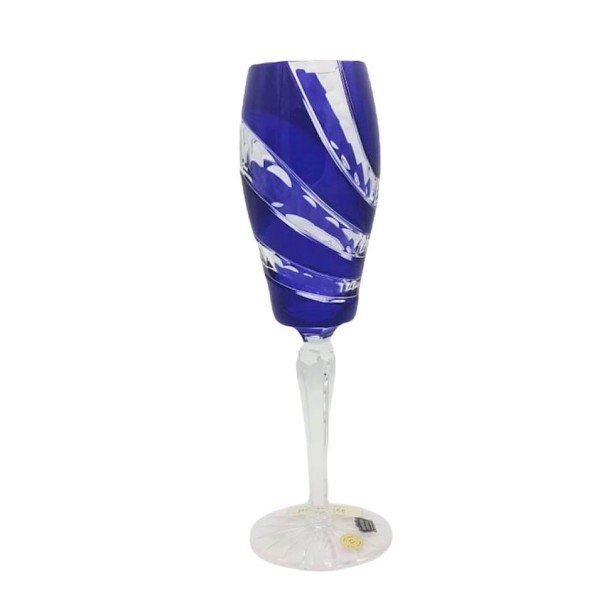 BOHEMIA KRİSTAL ŞAMPANYA KADEHİ LACİVERT 6 LI