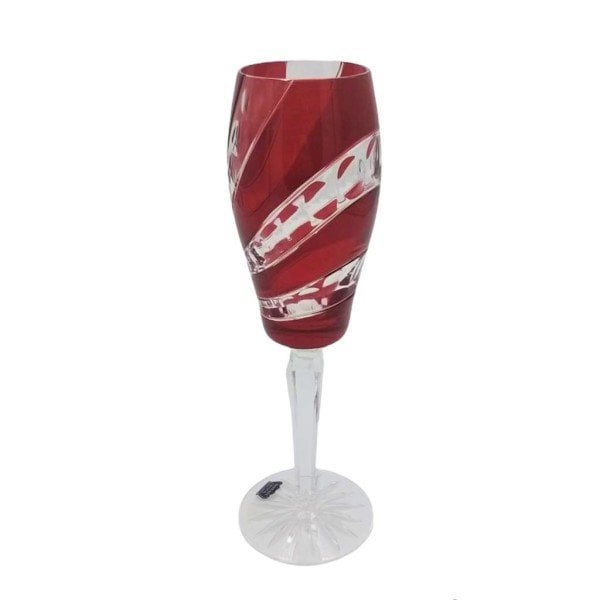 BOHEMIA KRİSTAL ŞAMPANYA KADEHİ KIRMIZI 6 LI