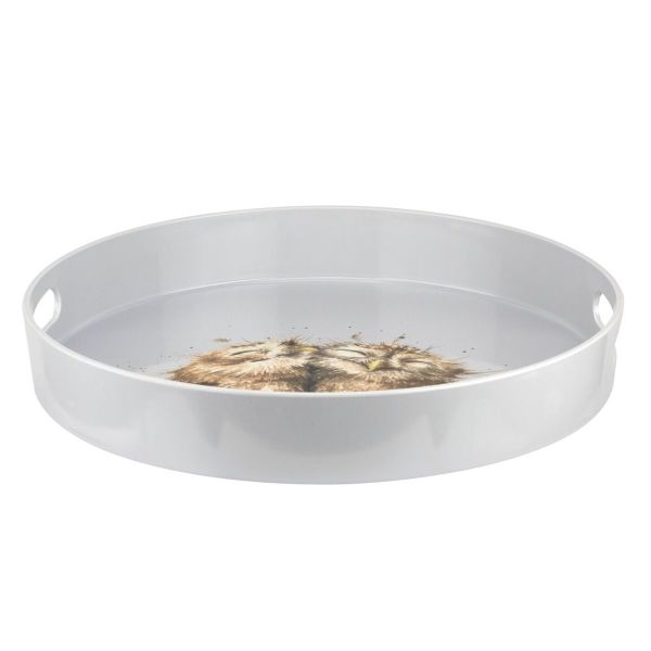 WRANDALE YUVARLAK MELAMİN TEPSİ BAYKUŞ 35 CM