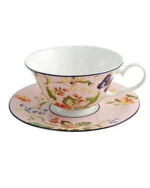 Aynsley Cottage Garden Windsor Çay Fincanı ve Tabağı Pembe