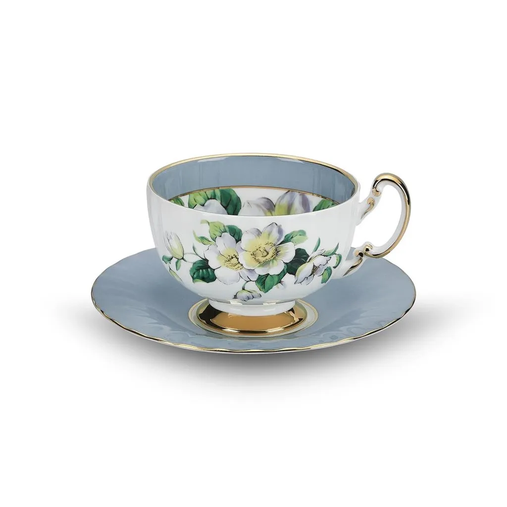 Aynsley Dogwood Çay Fincanı Glaze Puslu Mavi