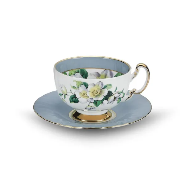 Aynsley Dogwood Çay Fincanı Glaze Puslu Mavi