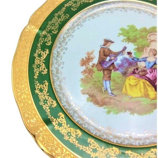 LIMOGES PORSELEN TABAK AYAKTA KIZ-ERKEK 26 CM