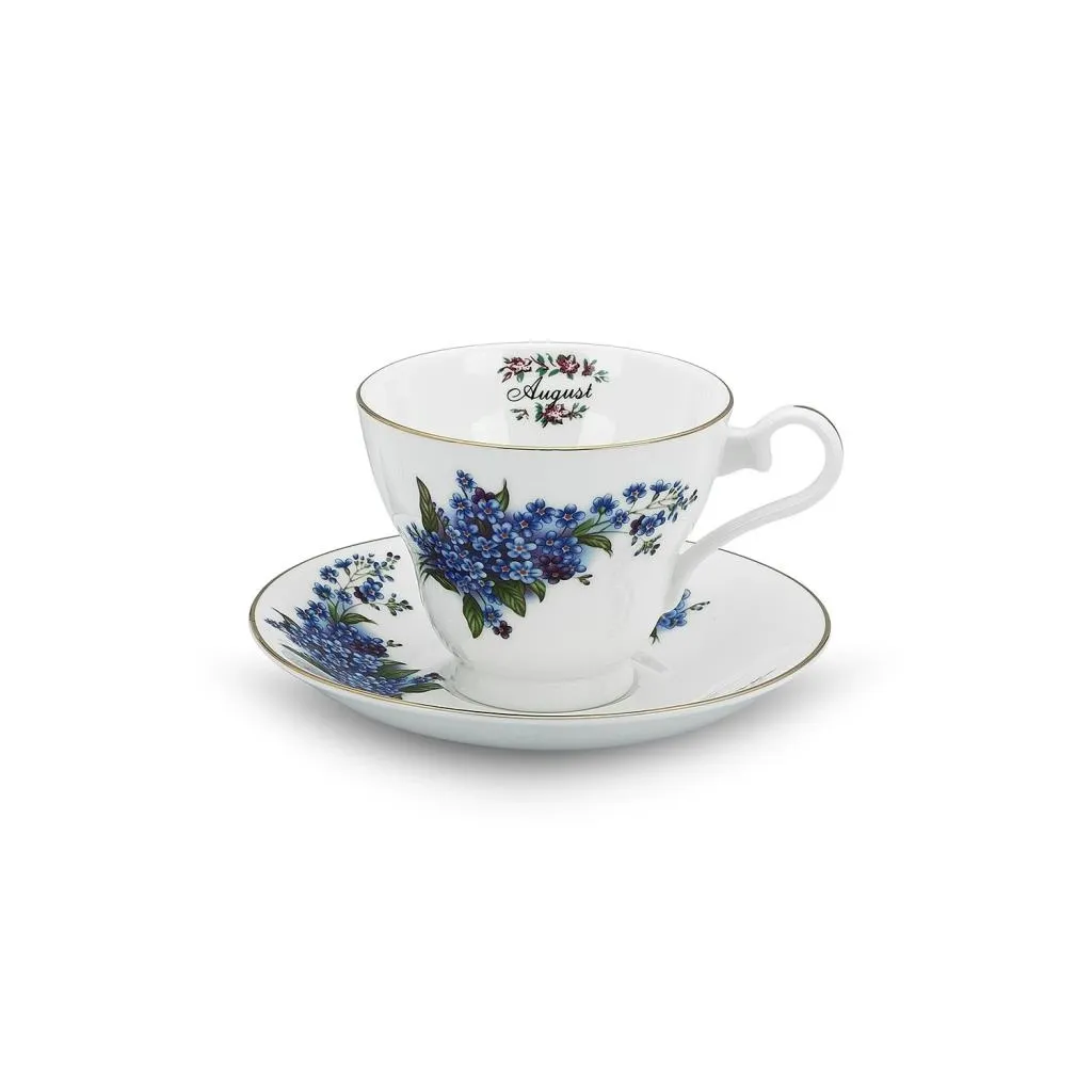 Aynsley Birth Month Flowers Çay Fincanı- Ağustos-Forget me not