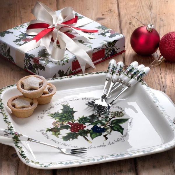 PORTMEIRION THE HOLLY AND THE IVY 32 CM KARE SUNUM TABAĞI