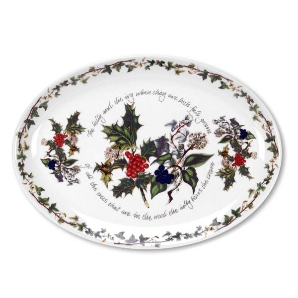 PORTMEIRION THE HOLLY AND THE IVY OVAL TABAK