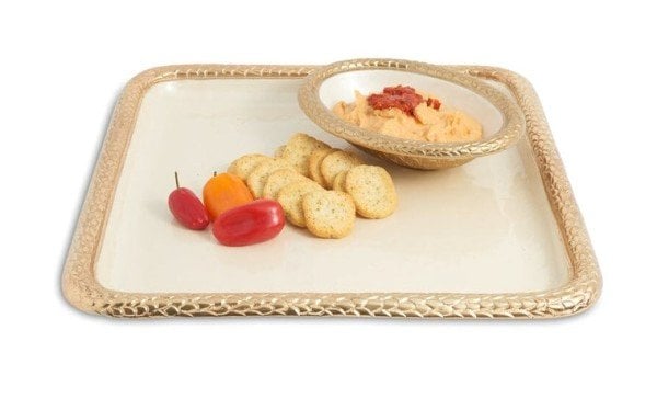 Julia Knight Florentine Kare Tepsi Gold Snow 38 cm