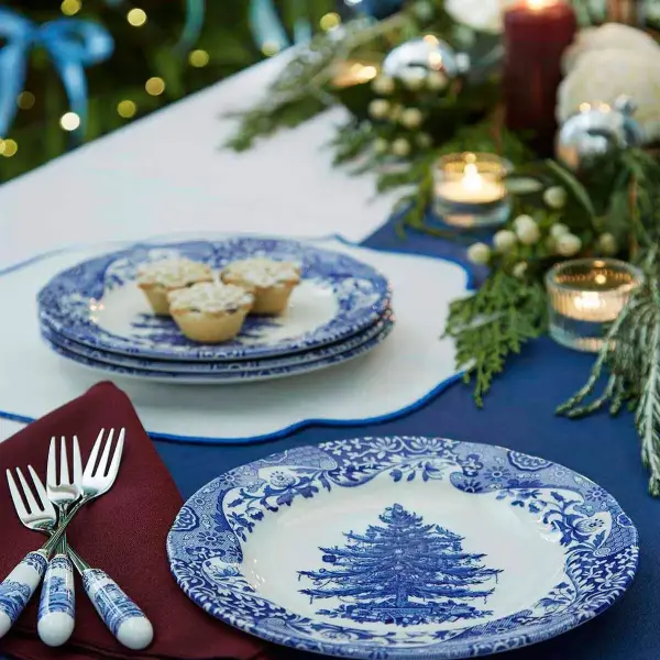 SPODE BLUE CHRISTMAS TREE 20 CM PASTA TABAĞI