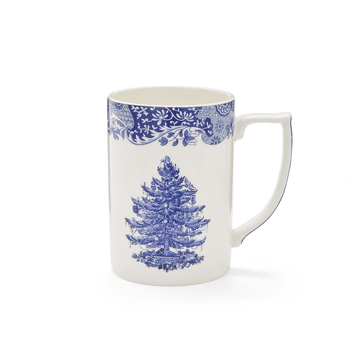 SPODE BLUE CHRISTMAS TREE MUG