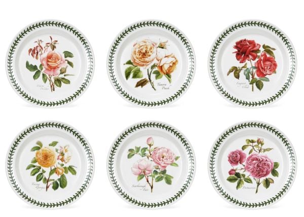 PORTMEIRION BOTANIC ROSES 21,5 CM PASTA TABAĞI 6 LI