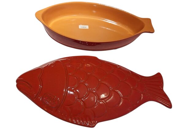 SAMBONET  KAPAKLI FIRIN KABI-KIRMIZI BALIK- 41 CM