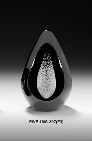 GLASS REMIS 397 F3 SİYAH OBJE H: 19 CM.