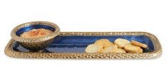 JULIA KNIGHT COLLECTION FLORENTINE TABAK DİKDÖRTGEN 41 CM GOLD SAPPHIRE