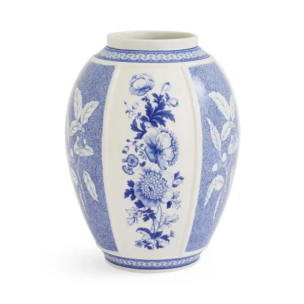 Spode Blue Italian British Flowers Vazo