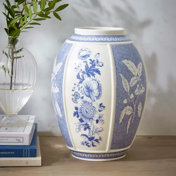 SPODE BLUE ITALIAN BRITISH FLOWERS VAZO