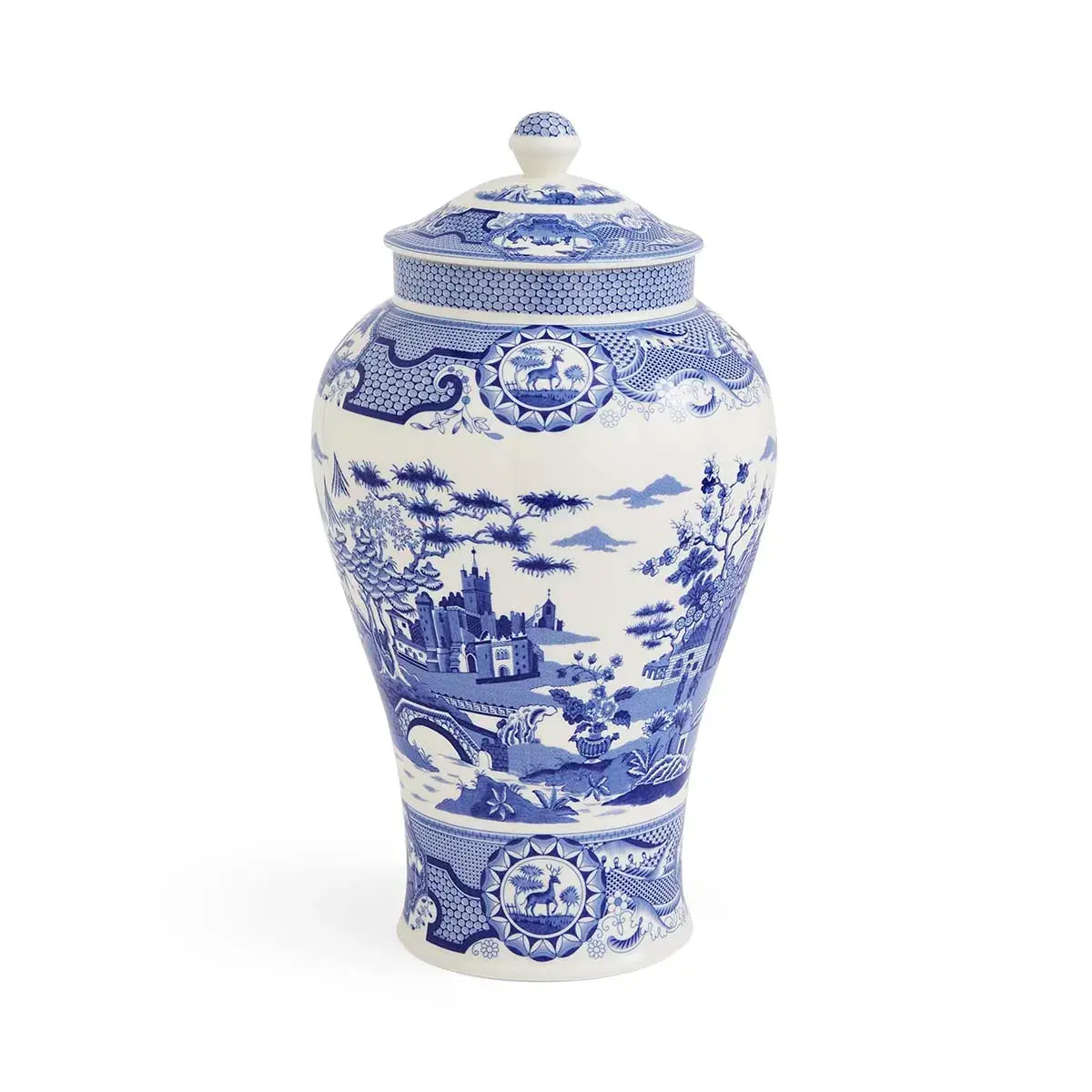 Spode Blue Italian Gothic Castle Vazo