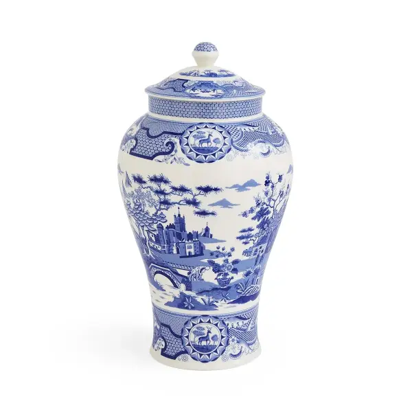 Spode Blue Italian Gothic Castle Vazo