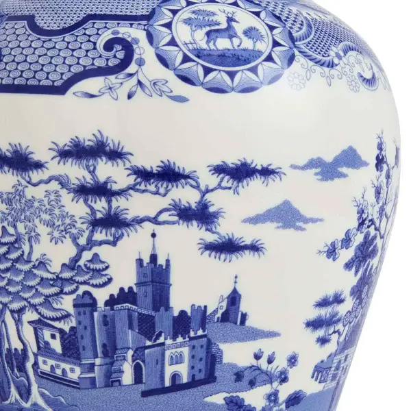 Spode Blue Italian Gothic Castle Vazo