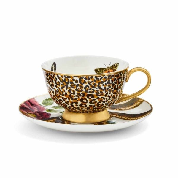 Spode Creatures of Curiosity Yılan ve Leopar Çay Fincanı ve Tabağı 260 ml