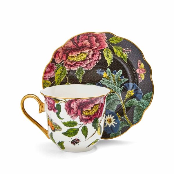 SPODE CREATURES OF CURIOSITY ÇAY FİNCANI VE TABAK YILAN& SİYAH