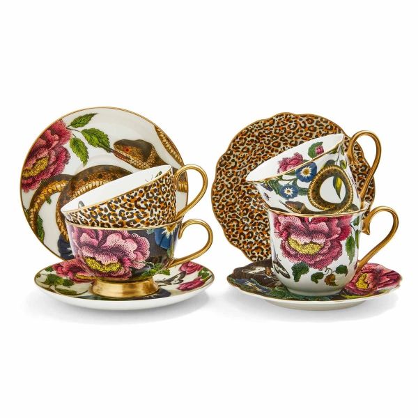 SPODE CREATURES OF CURIOSITY ÇAY FİNCANI VE TABAK YILAN& SİYAH