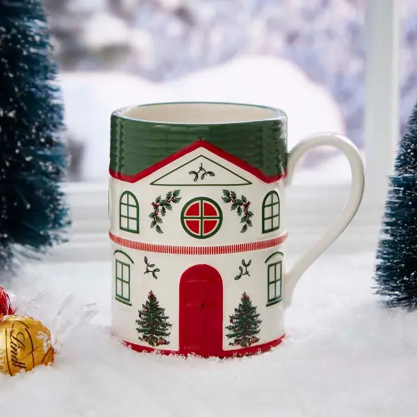 SPODE CHRISTMAS TREE VILLAGE KUPA GREEN ROOF