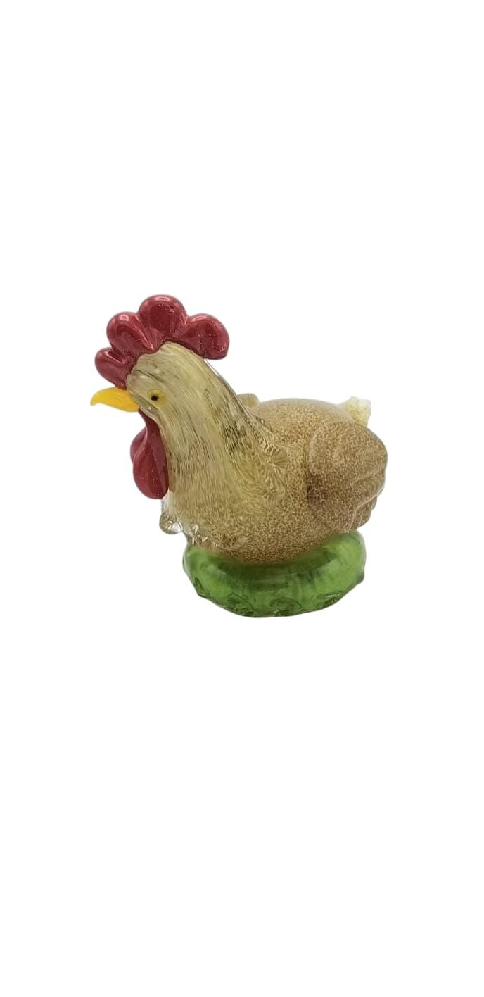 Murano No: 14-Kırçıllı  Tavuk obje- 17 cm